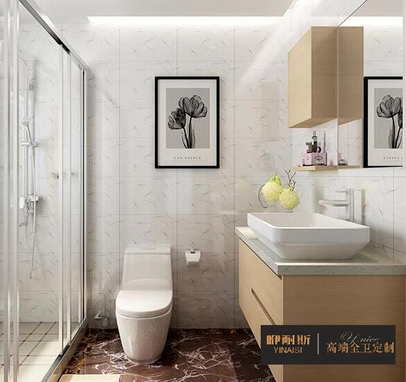 小巧的吊柜，滿足衛(wèi)生間日常收納;設(shè)置隔板，方便洗漱用品擺放。